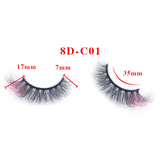 Colorful Imitation Mink Hair 18mm Fried Hair False Eyelashes