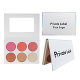 6 Color Highlight Blush White Palette Custom Logo