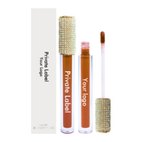 25 Colors Gold Cover Half with Diamond  Liquid Lipstick