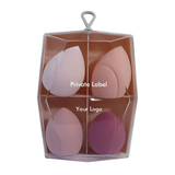 4 color handles 4 compartments make-up sponge