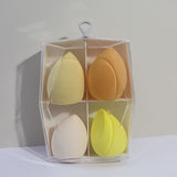 4 color handles 4 compartments make-up sponge