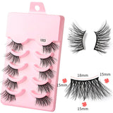 5 pairs of thick, curly and soft false eyelashes