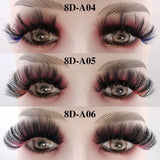 8D Eye End Colorful Fried Hair Thick Exaggerated False Eyelashes