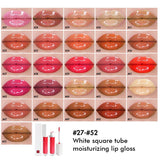 52 colors white square tube moisturizing lip gloss（#27-#52）