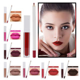 21 colors liquid lipstick & lip liner set with transparent box