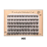 20D Six rows of mixed natural thick artificial single cluster false eyelashes