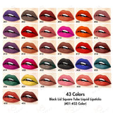 43 Colors Black Lid Square Tube Liquid Lipsticks (#01-#33 Color)