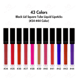 43 Colors Black Lid Square Tube Liquid Lipsticks (#01-#33 Color)