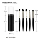 5pcs plastic handle eyeshadow brush in plastic bucket