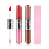 4 Colors 2 in 1 Dual Ended Liquid Matte Lip Gloss Lip Oil