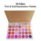 35 Colors Pink & Gold Eyeshadow Palette - MSmakeupoem.com