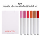 6 Pcs Cigarette Tube Non-stick Liquid Lipstick Set