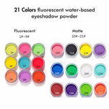 21 Colors Fluorescent Water-based Eyeshadow Powder - MSmakeupoem.com