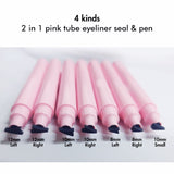 4 Kinds 2 in 1 Pink Tube Eyeliner Seal & Pen