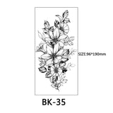 40 Kinds of Sketch Flower Tattoo Stickers