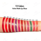 12 Colors Velvet Matte Lip Glaze - MSmakeupoem.com