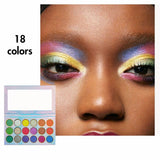 18 Colors Holographic Silver Eyeshadow Palette - MSmakeupoem.com