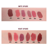 6 Colors Double-headed Non-stick Cup Liquid Lipstick & Matte Velvet Lip Glaze