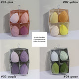 4 color handles 4 compartments make-up sponge