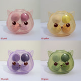 4 colors cat box makeup sponge