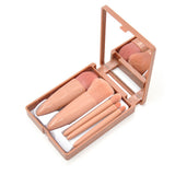 5pcs Plastic Handle Makeup Brushes In Nude Plastic Box