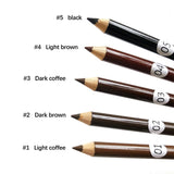 5 colors wooden eyebrow pencil