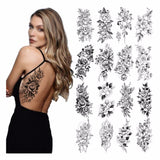 40 Kinds of Sketch Flower Tattoo Stickers