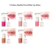 5 Colors Marble Fine Glitter Lip Gloss