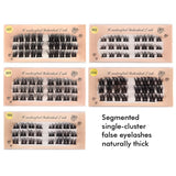 Segmented single-cluster false eyelashes naturally thick