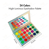 24 Colors Night Luminous Eyeshadow Palette - MSmakeupoem.com