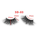 25mm 5D Cross Thick Mink Hair False Eyelashes #01-#33