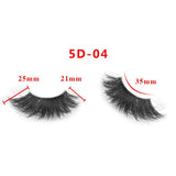 25mm 5D Cross Thick Mink Hair False Eyelashes #01-#33