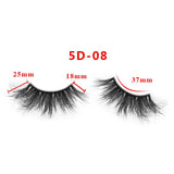 25mm 5D Cross Thick Mink Hair False Eyelashes #01-#33