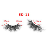 25mm 5D Cross Thick Mink Hair False Eyelashes #01-#33