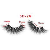 25mm 5D Cross Thick Mink Hair False Eyelashes #01-#33