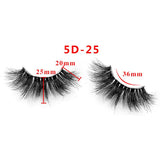 25mm 5D Cross Thick Mink Hair False Eyelashes #01-#33