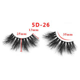 25mm 5D Cross Thick Mink Hair False Eyelashes #01-#33