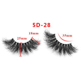 25mm 5D Cross Thick Mink Hair False Eyelashes #01-#33