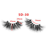 25mm 5D Cross Thick Mink Hair False Eyelashes #01-#33