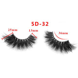 25mm 5D Cross Thick Mink Hair False Eyelashes #01-#33