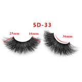 25mm 5D Cross Thick Mink Hair False Eyelashes #01-#33