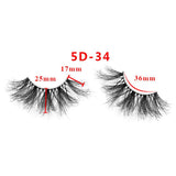 25mm 5D Cross Thick Mink Hair False Eyelashes #01-#33