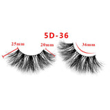 25mm 5D Cross Thick Mink Hair False Eyelashes #01-#33