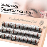 Single Cluster Natural Thick Color Sandwich False Eyelashes