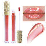 34 Colors Gold Cover Half with Diamond Lip Gloss（#1-#22）