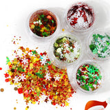 6pcs Christmas glitter decoration