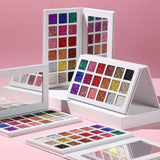 18 Colors Gliter White Eyeshadow Palette - MSmakeupoem.com