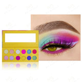 12 Colors Night Luminous Eyeshadow Yellow Palette - MSmakeupoem.com