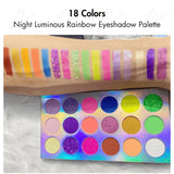 18 Colors Night Luminous Rainbow Eyeshadow Palette - MSmakeupoem.com