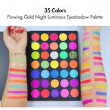 35 Colors Flowing Gold Night Luminous Eyeshadow Palette - MSmakeupoem.com